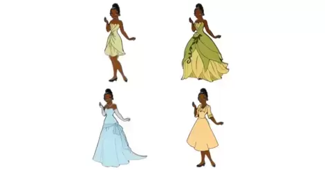 Tiana Paper Doll Magnetic Disney Pin Set Loungefly and Boxlunch Pins