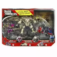 Multipack: Battle Damaged Optimus Prime & Arcee vs Battle Damaged Starscream