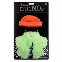 Acid Wash T shirt and green jacket orange beanie hat