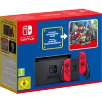 Pack Nintendo Switch (rouge) + Super Mario Odyssey (Code) + Stickers