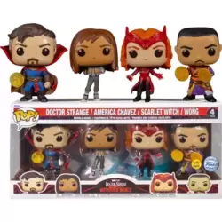 Doctor Strange in the Multiverse of Madness - Doctor Strange, America Chavez,Scarlet Witch & Wong GITD 4 Pack