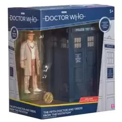 The Fifth Doctor and Tardis From The Visitation