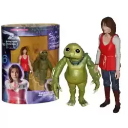 Sarah Jane Smith and Child Slitheen