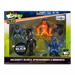 Wildmutt, Alien X, Spidermonkey and Nanomech 4-Pack
