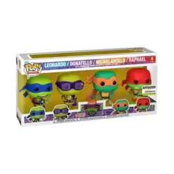 Teenage Mutant Ninja Turtles Mutant Mayhem - Leonardo, Donatello, Michelangelo & Raphael GITD 4 Pack