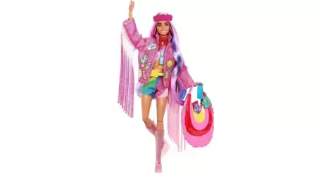 Barbie Extra Fly Ken Doll with Beach-Themed Travel Clothes & Accessories,  Tropical Outfit with Boogie Board & Duffel Bag