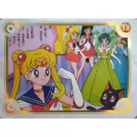 Sailor Moon, Sailor Venus, Sailor Mars, Ami, Makoto & Luna
