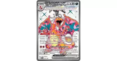 Carte Pokémon Dracaufeu EX 223/197 Ecarlate & Violet Flammes Obsidiennes FR