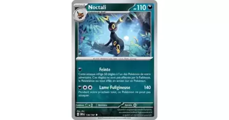 Peu commune - Pokemon - Flammes Obsidiennes - Noctali 130/197 Version -  Etat Français - NM