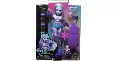  Monster High Doll, Abbey Bominable Yeti with Pet Mammoth Tundra  & Accessories Including Furry Scarf & Snowflake Backpack : Toys & Games