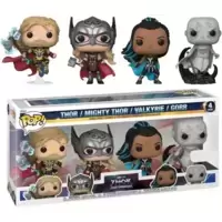 Thor Love And Thunder - Thor, Mighty Thor, Korr & Valkyrie 4 Pack