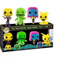 The Nightmare Before Christmas - Jack, Oogie Boogie ,Sally & Zero Blacklight 4 Pack