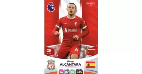 Thiago Alcantara Sticker LFC Sticker Liverpool FC Vinyl Sticker