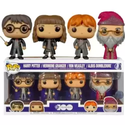 Harry Potter, Hermione Granger, Ron Wesley & Dumbledore 4 Pack