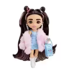 Barbie Extra Mini Mini Denim Dress with Faux Fur Coat