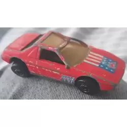 Vintage 1984 Hot Wheels Hot Ones Red Pontiac  59 Fiero 1:64 American Flag