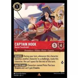 Checklist Lorcana Rare Card - Captain Hook - Disney Lorcana