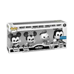 Mickey and Friends - Mickey Mouse, Minnie Mouse, Donald Duck & Goofy Black & White 4 Pack