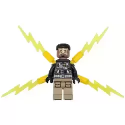 Electro - Black and Dark Tan Outfit, Medium Brown Head, Small Electricity Wings