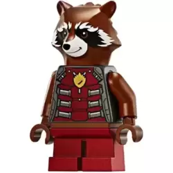 Rocket Raccoon - Dark Red and Pearl Dark Gray Outfit, Reddish Brown Head