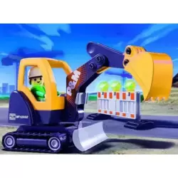 Mini excavator with Absperrbake and signal light