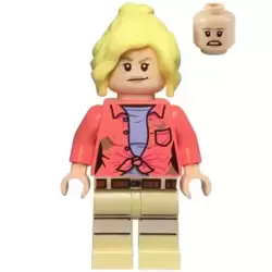 Dr. Ellie Sattler - Coral Shirt with Dark Tan Dirt Spots, Ponytail