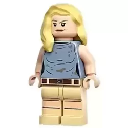 Dr. Ellie Sattler - Sand Blue Sleeveless Shirt, Hair over Shoulder