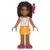 Friends Andrea - Bright Light Orange Layered Skirt, White Top with Necklace with Music Notes, Bow