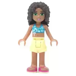 Friends Andrea - Bright Light Yellow Shorts, Dark Azure Bikini Top
