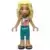 Lego Friends Mini-Dolls - Friends Dia - Coral and Yellow Wetsuit with Dolphin / Whale Logo and Triangles, Dark Turquoise Trousers, Dark Blue Sandals