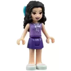 Friends Emma - Dark Purple Skirt, Medium Lavender Top, Light Aqua Shoes, Medium Azure Bow