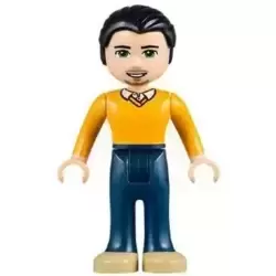 Friends Luis - Dark Blue Trousers, Bright Light Orange Sweater