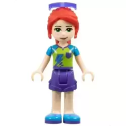 Friends Mia - Dark Purple Shorts, Lime Top, Red Hair, Sunglasses