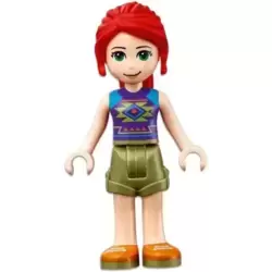 Friends Mia - Olive Green Shorts, Dark Purple Top with Diamonds and Triangles