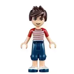 Friends Noah - Dark Blue Cropped Trousers, Red and White Striped Top