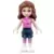 Friends Olivia (Light Nougat) - Dark Blue Layered Skirt, Dark Pink Top with Hearts