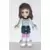 Friends Olivia (Light Nougat) - Dark Blue Layered Skirt, Light Aqua Long Sleeve Christmas Top