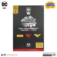 Batman, Superman & Wonder Woman Black & White Accent Edition Gold Label 3 Pack