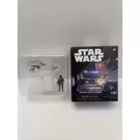Balustar Class Swoop With Mandalorian Warrior