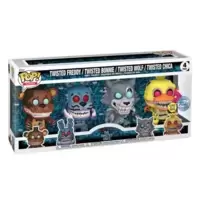 Five Nights at Freddy's The Twisted Ones - Twisted Freddy, Twisted Bonnie, Twisted Wolf & Twisted Chica 4 Pack- Freddy