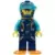 Lego City Minifigures - Arctic Explorer Diver - Female, Dark Blue Diving Suit and Helmet, Orange Air Tanks and Flippers, Trans-Light Blue Diver Mask, Scared