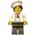 Chef - White Torso with 8 Buttons, Dark Bluish Gray Legs, Hair in Bun