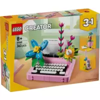 Typewriter with Flowers