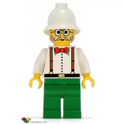 Dr. Kilroy / Dr. Charles Lightning - White Shirt and Suspenders, Green Legs, White Pith Helmet