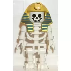 Skeleton with Standard Skull, Yellow Mummy Headdress with Pattern