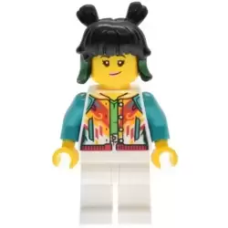 Mei - White Jacket with Buttons, White Legs