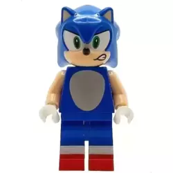 Sonic the Hedgehog - Light Nougat Face and Arms, Open Mouth Smirk to Left