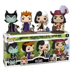 Disney Villains - 4-Pack GITD (Maleficent / Evil Queen / Cruella de Vil / Captain Hook)