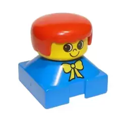 Duplo 2 x 2 x 2 Figure Brick, Blue Base with Yellow Bow, Yellow Head, Red Female Hair (75422)
