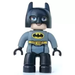 Duplo Figure Lego Ville, Batman, Black Cowl, Dark Bluish Gray Suit, Black Legs (6206082)